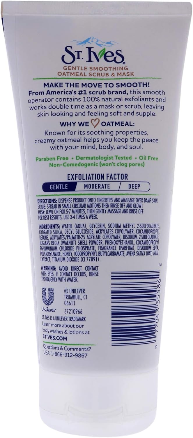 St. Ives Gentle Smoothing Face Scrub and Mask, Oatmeal