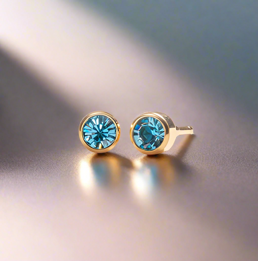 March – Aquamarine Bezel Set